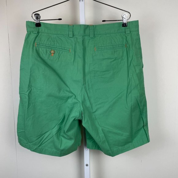 J. McLaughlin Green Chino Shorts‎ Preppy Flat Front 100% Cotton Mens Size 38 - Picture 5 of 6